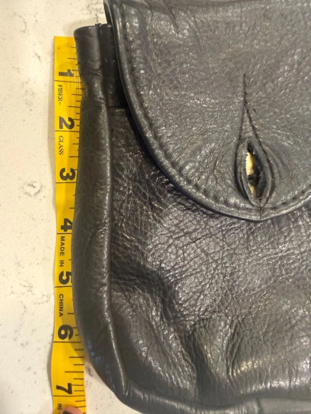 Vintage Swadeshi Leatherworks Black Leather Belt Bag Hip Pouch Redway CA